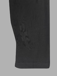 Simple Loose Black Split-Joint Long Sleeves Midi Dress