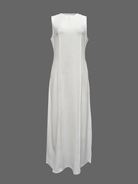 Sleeveless Solid Color Round-Neck Maxi Dresses