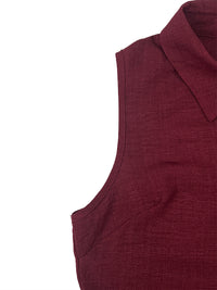 Buttoned Pleated Solid Color High Waisted Loose Lapel Maxi Dresses