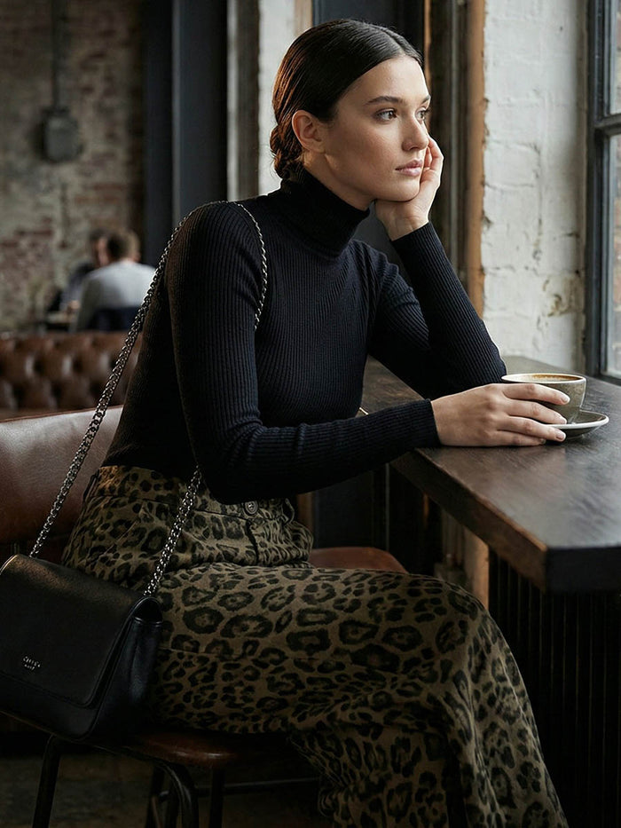 Urban Leopard Patchwork Wide Leg Pants