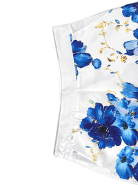 Flower Print Pockets Loose Wide Leg Shorts Bottoms