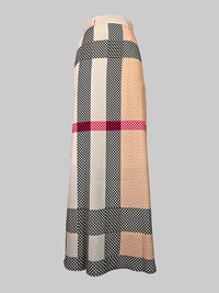 High Waisted Loose Printed Split-Joint Striped Long Skirts Skirts
