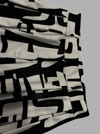 High Waisted Loose Pleated Printed Split-Joint Pants Trousers
