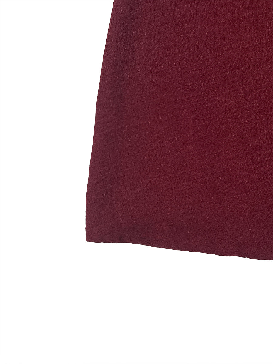 Buttoned Pleated Solid Color High Waisted Loose Lapel Maxi Dresses