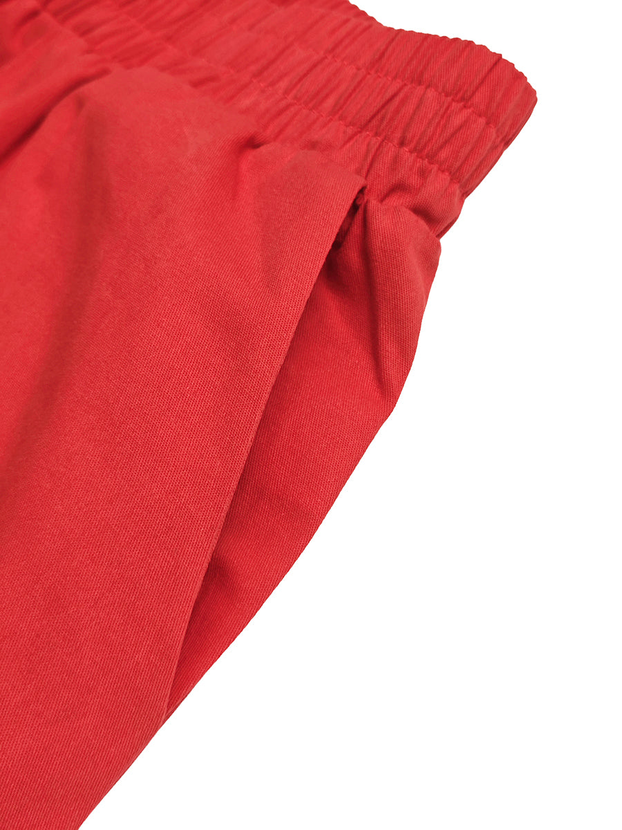Elasticity Pockets Solid Color High Waisted Loose Trousers Pants