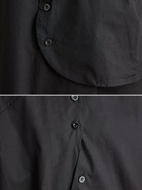 Irregular Clipping Solid Color Lapel Shirts Tops