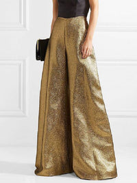 High Waisted Loose Solid Color Pants Trousers