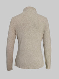 Long Sleeves Pleated Solid Color High Neck Pullovers