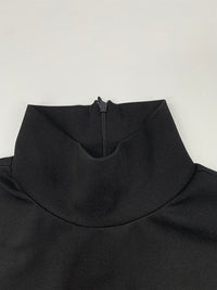 Bodycon Sleeveless Buttoned Solid Color Split-Side High Neck Maxi Dresses