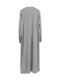 Long Sleeves Solid Color Round-Neck Inner Dress + Bodycon Outerwear Two Pieces Set