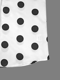 Buttoned Polka-Dot Split-Joint Long Sleeves Loose Lapel Blouses&shirts Tops