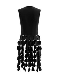 Sleeveless Solid Color Tasseled Round-Neck Tank Top