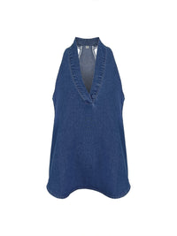 Loose Sleeveless Solid Color V-Neck Vest Top