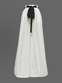 High Waisted Loose Drawstring Pleated Pants Trousers
