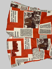 Long Sleeves Loose Buttoned Newspaper Print Pockets Split-Joint Notched Collar Blazer Outerwear