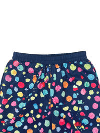 Contrast Color Elasticity Pockets Polka Dot High Waisted Wide Leg Trousers Pants