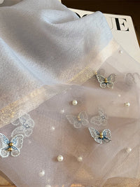 Butterfly Shape Applique Beaded Keep Warm Scarf