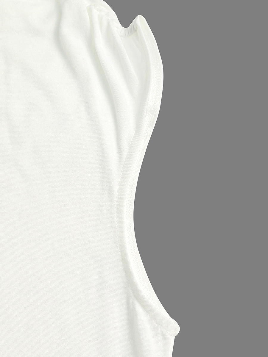 Asymmetric Pleated Solid Color Loose Sleeveless One-Shoulder Blouses&Shirts Tops