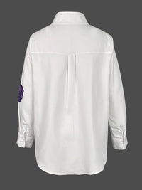 Long Sleeves Loose Flower Print Stand Collar Blouses&Shirts Tops