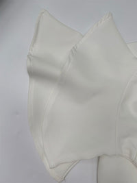 A-Line Flared Sleeves Shiny Solid Color Split-Joint Square-Neck Maxi Dresses
