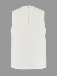 A-Line Loose Solid Color Split-Joint Round-Neck Vest Top