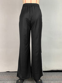 High Waisted Loose Flower Print Pants Trousers