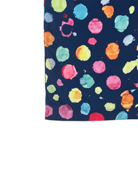 Contrast Color Elasticity Pockets Polka Dot High Waisted Wide Leg Trousers Pants