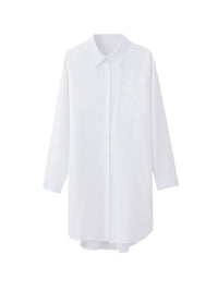 High-Low Irregular Clipping Solid Color Split-Joint Lapel Blouses