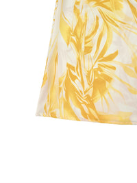 A-Line High Waisted Contrast Color Flower Print Pockets Skirts