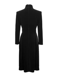 Solid Color Long Sleeves Skinny High Neck Midi Dresses