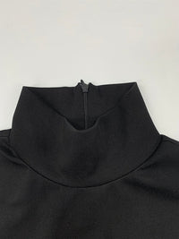 Bodycon Sleeveless Buttoned Solid Color Split-Side High Neck Maxi Dresses