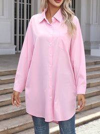 High-Low Irregular Clipping Solid Color Split-Joint Lapel Blouses