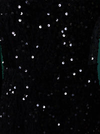 A-Line High Waisted Sequined Split-Joint Zipper Round-Neck Maxi Dresses
