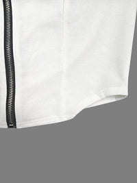 Long Sleeves Letter Print Split-Side Zipper Hooded Jackets+Pants Two Pieces Set