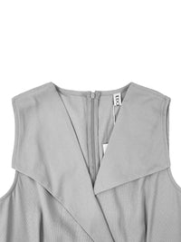 Belted Pockets Solid Color Sleeveless V-Neck Rompers