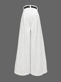 High Waisted Loose Drawstring Pleated Pants Trousers