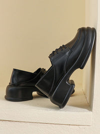 Lace-Up Round-Toe Split-Joint Loafers