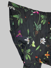 Asymmetric Flower Print Split-Joint Long Sleeves Loose Lapel Blouses&shirts Tops