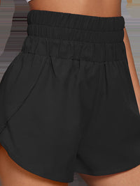 High Waisted Loose Elasticity Solid Color Split-Joint Shorts Bottoms