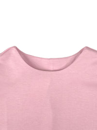 Cap Sleeve Loose Solid Color Round-Neck Blouses&Shirts Tops
