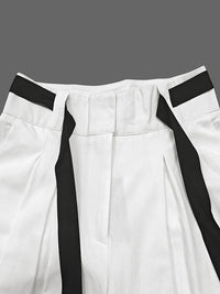 High Waisted Loose Drawstring Pleated Pants Trousers