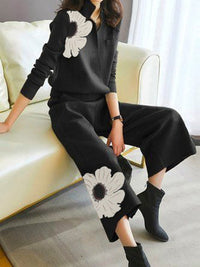 Long Sleeves Loose Asymmetric Floral Printed Split-Joint Lapel Cardigan Tops
