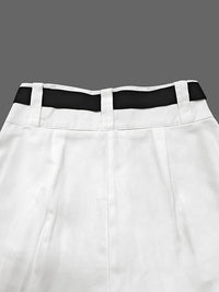 High Waisted Loose Drawstring Pleated Pants Trousers
