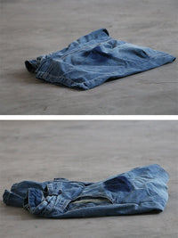 Loose Vintage Faded Ruffled Jean Pants
