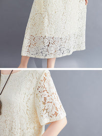 Fashion Embroidered Hollow Solid Dress