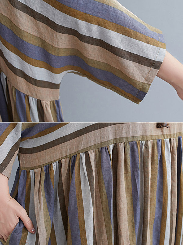 Original Stripe Round-Neck Dress