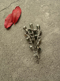 Vintage Antique Silver Tree Brooch Long Necklace