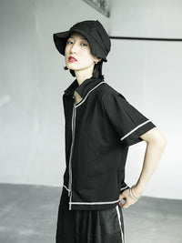 Original Irregularity Lapel T-Shirts Tops