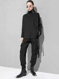 Original Solid Stand Collar T-Shirts Tops