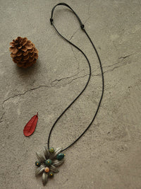 Vintage Leaves Tree Brooch&Necklace
